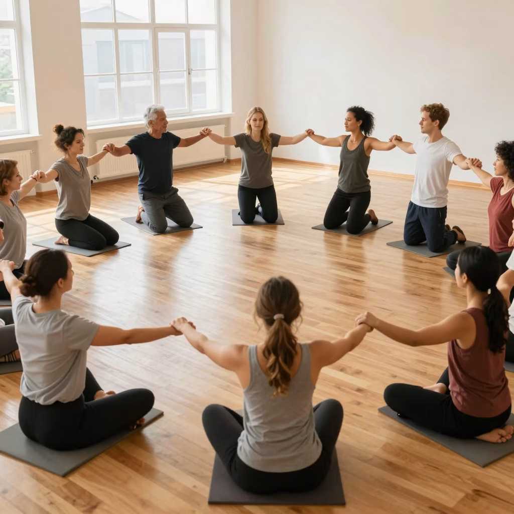 Groupe de personnes participant à une séance de danse-thérapie pour la dépression