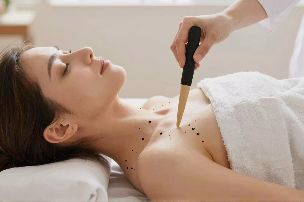 Séance individuelle de sonothérapie avec diapason thérapeutique sur points d'acupuncture